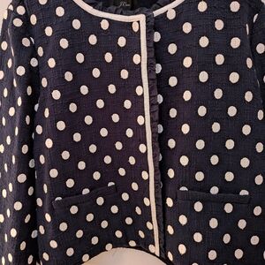 J CREW Navy Polka Dot Jacket | 14 XL